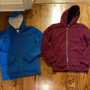 Old Navy boys bundle of 2 Sherpa lined zip hooded sweatshirts XL (14-16) NWOT